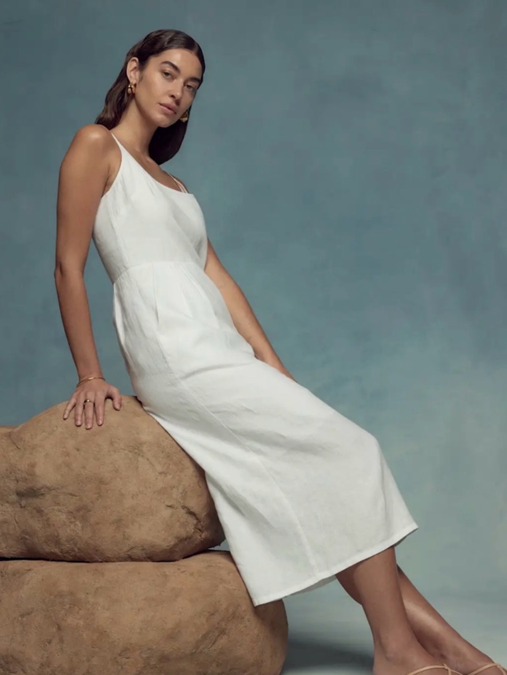Quince European linen  Midi Slip Dress